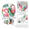 2 Pieces Scrub Caps Women Flower Leaves Flamingo Scrub Caps Surgical Caps for Kitchen Multi view 4