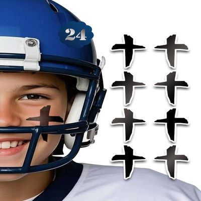 24 Pairs Sports Cross Eye Black Stickers for Men WomenFootball Baseball Softball Lacrosse Fans Breathable Eye Strips for Party Game Sport Supplies
