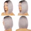13x4cm Lace Wig Light Gray Straight Middle Part for Woman Lace Bobo Human Hair (Light gray,20inch) view 1
