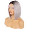 13x4cm Lace Wig Light Gray Straight Middle Part for Woman Lace Bobo Human Hair (Light gray,20inch) view 3