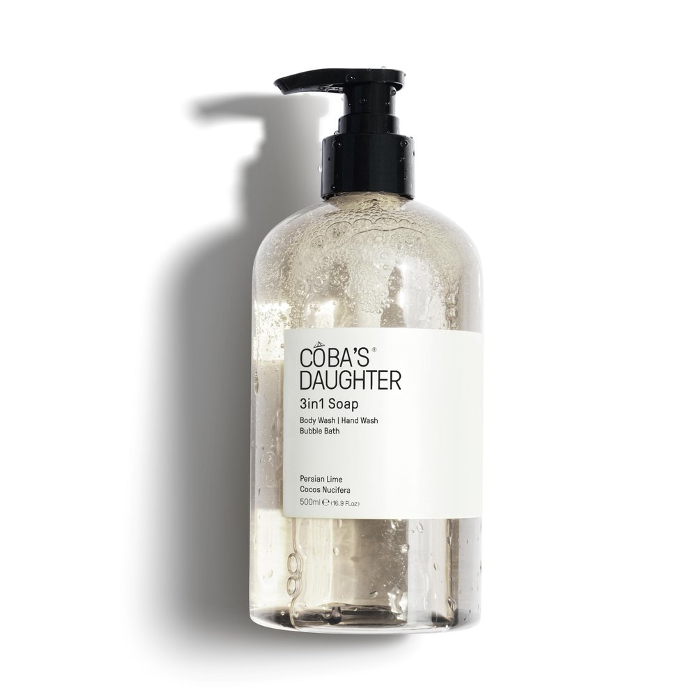 COBA'S DAUGHTER 3in1Soap Bubble Bath | Body Wash, Hand Wash| Cleanse, Nourish & Soften Skin with Inulin & Seaweed Extract | Persian Lime & Coconut Scent(16.9oz)