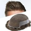 LYRICAL HAIR Toupee For Men Hair Replacement Systems Toupee Human Hair Piece Bleached Knots Natural Hairline6 * 9" 5# MEDIUM LIGHT BROWN-100% Light to medium density view 1