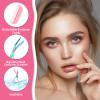 Eyebrow Trimmer Scissor Professional Eyebrow Scissors with Comb Stainless Steel Eye Brow Razors Portable Non Slip Hair Removal Beauty Accessories for Men Women (Pink) view 3