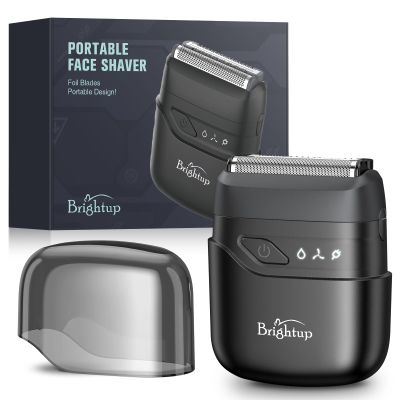 Brightup Electric Foil Shavers for Men, Mini Electric Razor for Shaving Face, Compact Travel Shaver with Floating Blades, Waterproof Wet/Dry Razor USB C Rechargeable