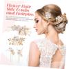 Baluue 1set Floral Hair Comb for Weddings Elegant Bridal Hair Accessories Rhinestones for Brides and Bridesmaids Handmade Side Combs for Special Occasions view 2