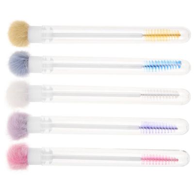 FRCOLOR 5pcs Eyelash Wands Tube Portable Eyebrow Brush Mascara Applicator Lightweight Makeup Brushes for Natural Eyelash Eyebrow Grooming Elegant Design for Daily Use