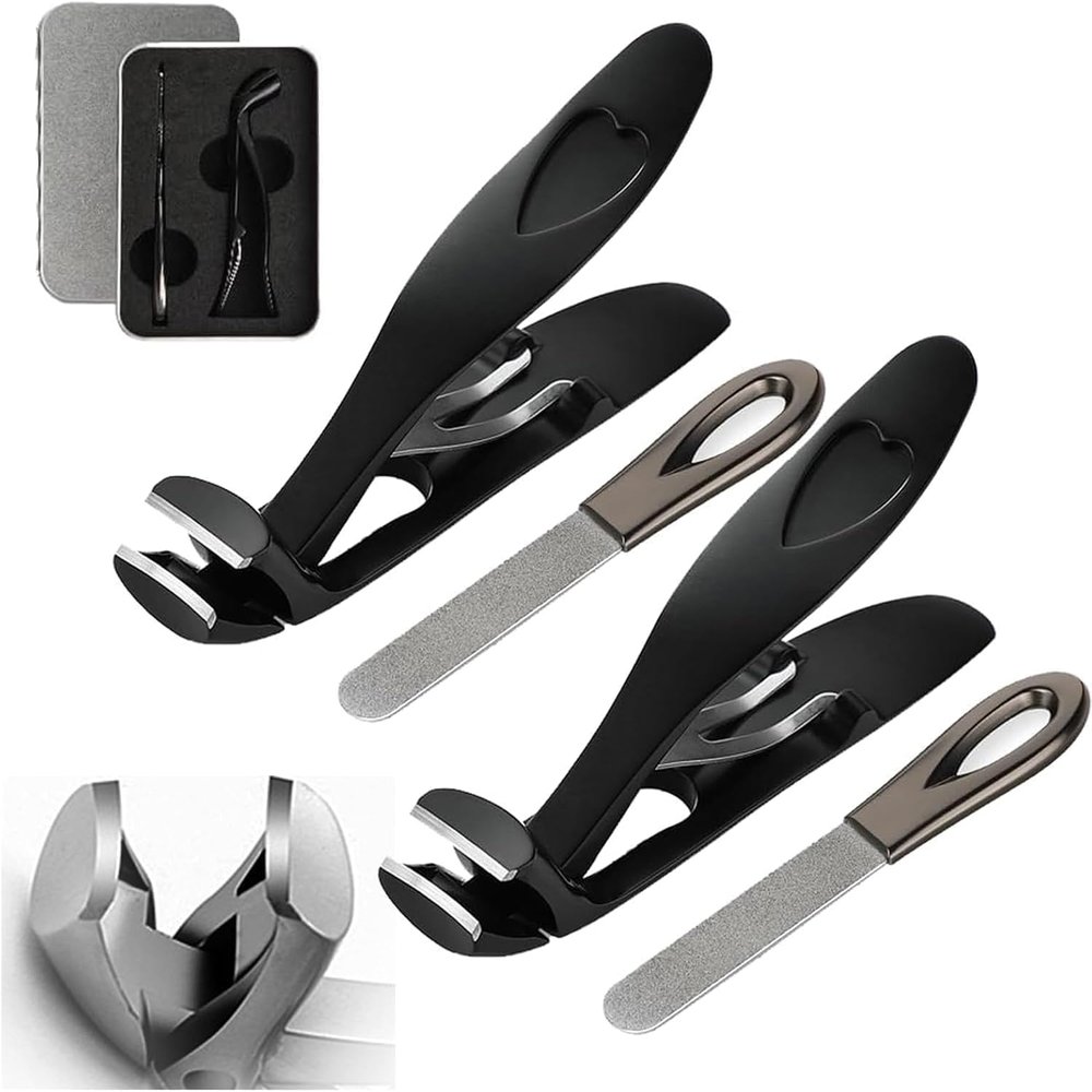 2Set Cumuul Clipmaster Pro, Stainless Steel Nail Clippers, 180 Wide-Mouth Bite, Advanced Nail Clippers, Nail Clippers Set (02) (2)
