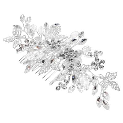 Baluue Floral Rhinestone Hair Side Comb for Women Bridal Headband Wedding Hair Accessory