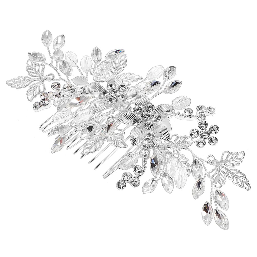 Baluue Floral Rhinestone Hair Side Comb for Women Bridal Headband Wedding Hair Accessory