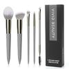 5pcs Travel Makeup Brush Set  Face & Eye Basic Brushes for Powder, Blush, Crease, Eyeshadow, Eyesbrow & Eyelash  Soft, Skin Friendly Synthetic Fiber  Your Make up Essential Brush Kit (Grey) view 1