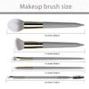 5pcs Travel Makeup Brush Set  Face & Eye Basic Brushes for Powder, Blush, Crease, Eyeshadow, Eyesbrow & Eyelash  Soft, Skin Friendly Synthetic Fiber  Your Make up Essential Brush Kit (Grey) view 2