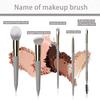 5pcs Travel Makeup Brush Set  Face & Eye Basic Brushes for Powder, Blush, Crease, Eyeshadow, Eyesbrow & Eyelash  Soft, Skin Friendly Synthetic Fiber  Your Make up Essential Brush Kit (Grey) view 3