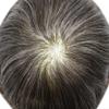PU Toupee For Men Hair Piece Real Human Hair Mens Toupee Hair Replacement System For Men Hair System Full Poly Skin Protesis Capilar Para Hombre 7x9 Medium light density #440 4# MEDIUM BROWN+40% GREY view 3