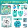 Birthday Gifts for Women, Thinking of You Gift Care Package with Luxury Flannel Blanket for Women Mom Her Wife Friends Sister, Blue Self Care Spa Relaxing Baskets for Christmas Valentines Mothers Day view 2