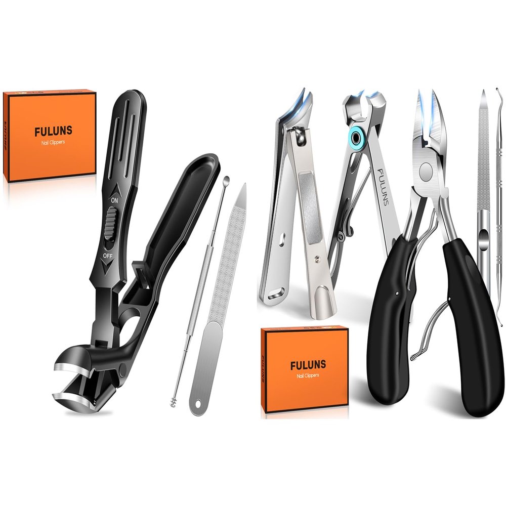 Angled Head Nail Clippers for Seniors Thick Nails, Slanted Curved Ingrown Toe Nail Clippers for Men Heavy Duty Large Toe Nail Clippers