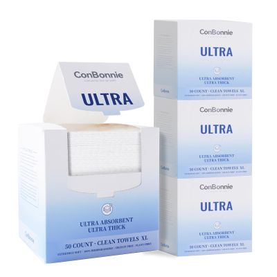 Conbonnie Clean Face Towels XL, Ultra Ed., 10"12" Biobased Facial Towels, Disposable Face Towelette, Makeup Remover Dry Wipes, Thicker Textured for Skin Care, Clean Skin, 200 Count (4 Pack)