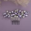Rumtock Sparkle Purple Crystal Silver Hair Comb for Wedding Brides Women Handmade Cute Hair Accessories Special Occasion(Violet) view 1