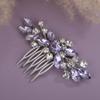 Rumtock Sparkle Purple Crystal Silver Hair Comb for Wedding Brides Women Handmade Cute Hair Accessories Special Occasion(Violet) view 3