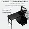 BDJSN Rolling Manicure Table, Professional Portable Cosmetic Storage Box with 6 Lights, 4 Drawer Trolley with Speakers, Aluminum Alloy Frame Nail Desk Workstation for Makeup Artist, Manicurist view 2