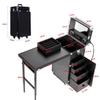 BDJSN Rolling Manicure Table, Professional Portable Cosmetic Storage Box with 6 Lights, 4 Drawer Trolley with Speakers, Aluminum Alloy Frame Nail Desk Workstation for Makeup Artist, Manicurist view 3