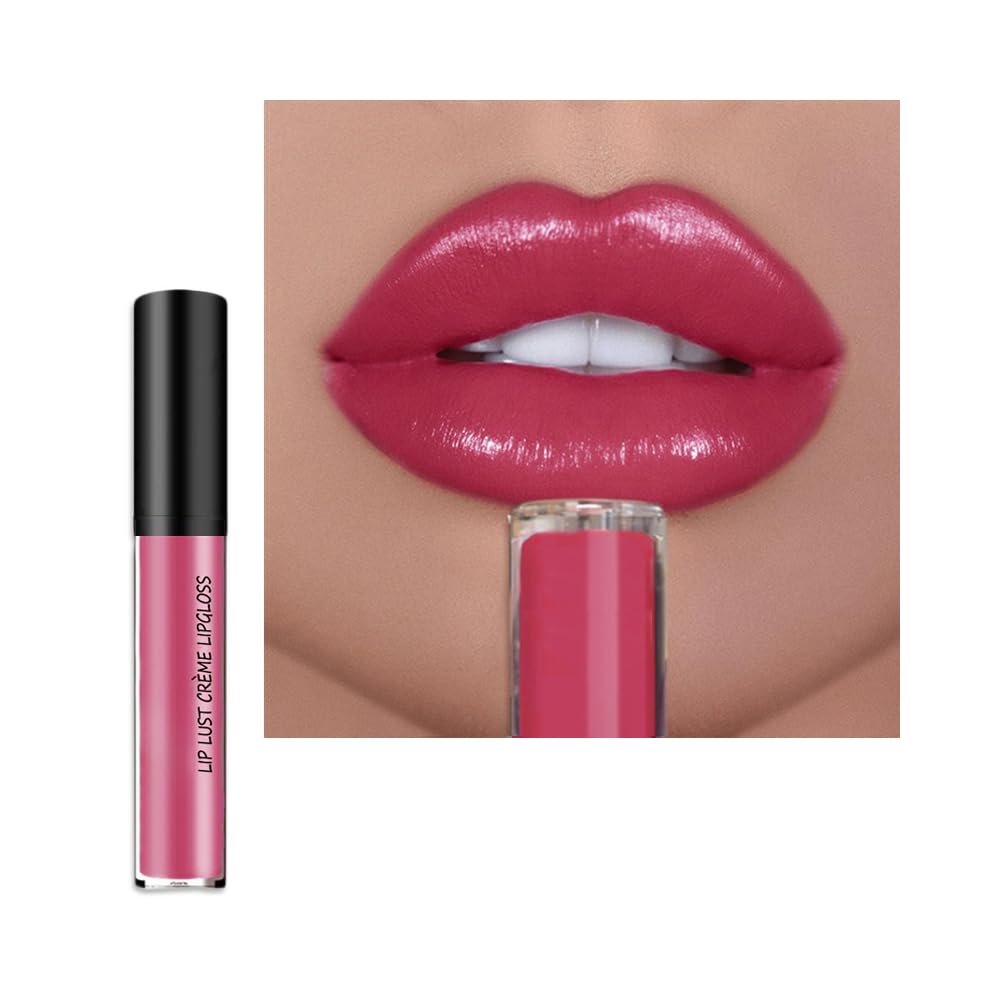 12 Color Cream Lip Gloss, 2024 New Moisturising Velvet Lip Lipstick, Waterproof Long Lasting Non-Fading Lipstick, Non-Stick to Cup Cream Texture Lipstick (6#, 1PC)