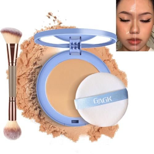 Matte Perfection Pressed Powder, Oil Control Face Powder Lasting Waterproof, Matte Smooth Finishing Powder Compact (#03 PURE BEIGE)