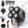 Electric Head & Body Hair Shaver - Mens Cordless Rechargeable Wet/Dry Skull Bald Head Back & Groin Waterproof Razor with Rotary Blades, Clippers, Nose Trimmer, Brush, Massager view 3