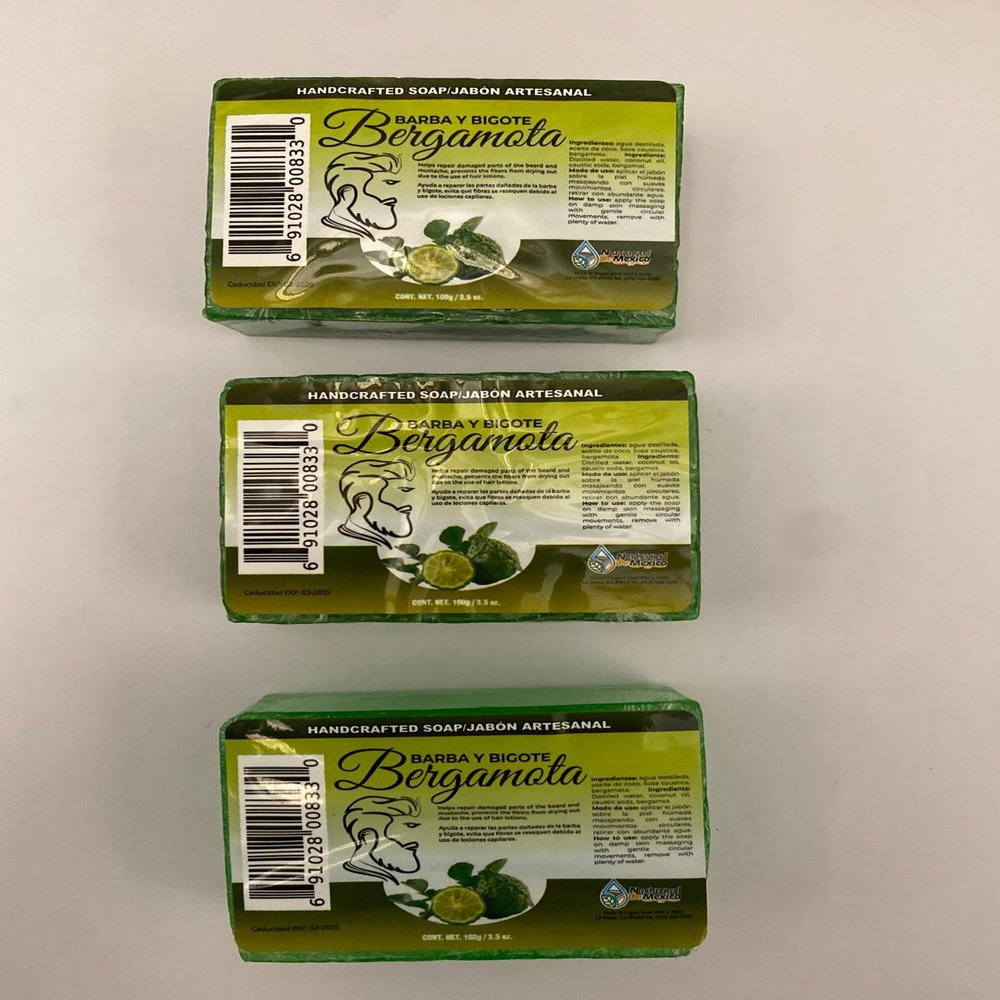 3 Pack Jabon Barra Bergamota Bar Soap
