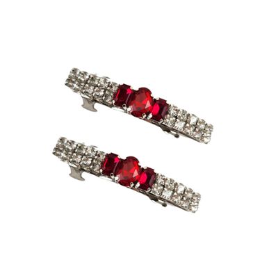 Decorative Tiny Rhinestone Barrette Set Center Custom Colors