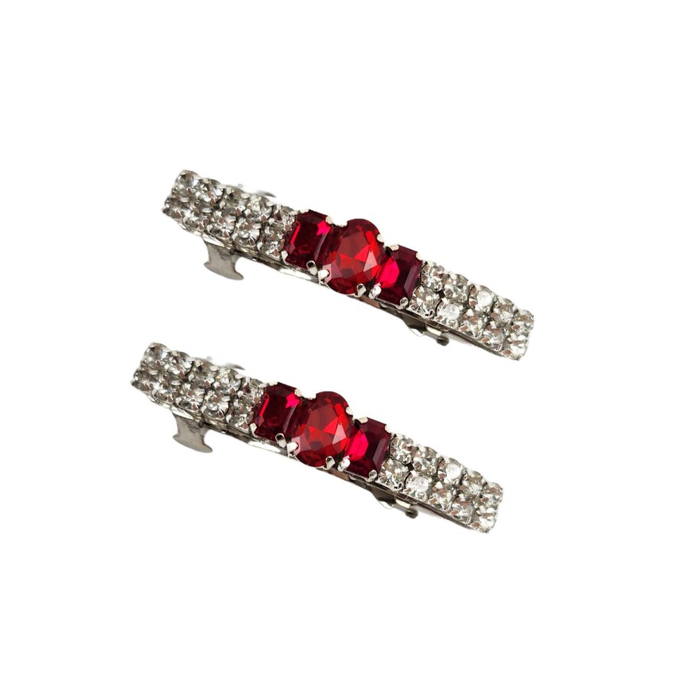 Decorative Tiny Rhinestone Barrette Set Center Custom Colors