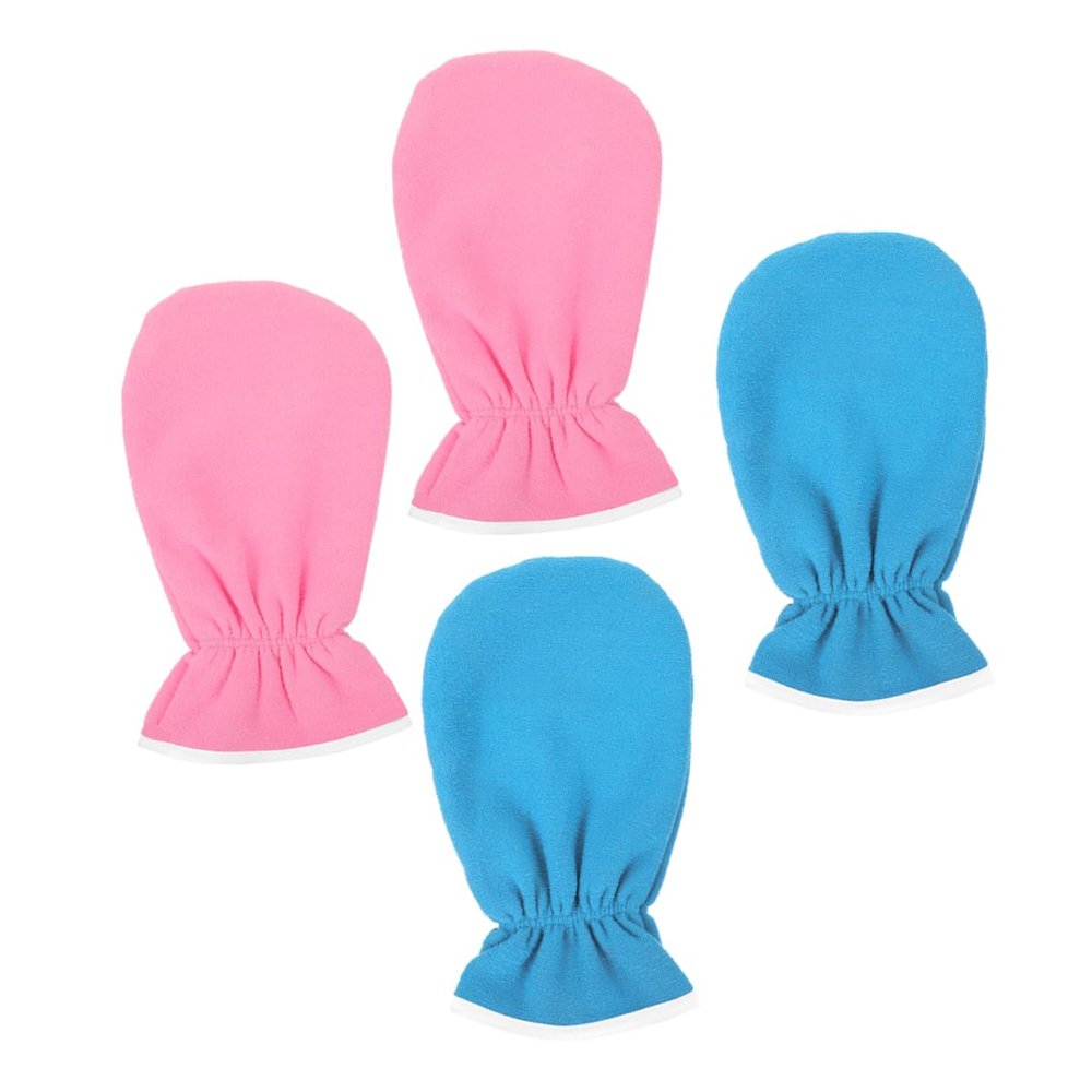 BIUDECO 2pairs Moisturizing Paraffin Wax Gloves for Hand Care of Spa Mittens for Hydration and Skin Repair for Home Treatments and Daily Skin Routine Blue Pink
