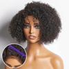 13x6 HD Lace Front Short Bob Lace Wig Afro Kinky Curly Brazilian Deep Curly Human Hair Wig With Baby Hair Pixie Water Wave Bob Wig For Black Women Glueless Wig 150% Density 14Inch view 2
