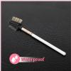 Eyebrow Brush and Lash Comb, 2 in 1 Professional Mascara Brush Applicator Reusable Metal Eyelash Comb Separator with Stainless Steel Teeth and Natural Wood Handle Eye Makeup Tool for Women - White view 2