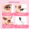 Eyebrow Brush and Lash Comb, 2 in 1 Professional Mascara Brush Applicator Reusable Metal Eyelash Comb Separator with Stainless Steel Teeth and Natural Wood Handle Eye Makeup Tool for Women - White view 3