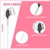 Eyebrow Brush and Lash Comb, 2 in 1 Professional Mascara Brush Applicator Reusable Metal Eyelash Comb Separator with Stainless Steel Teeth and Natural Wood Handle Eye Makeup Tool for Women - White view 4