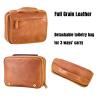 AGDHERSNVX Hanging Toiletry Bag for Men Women,Full Grain Genuine Leather Toiletry Bag for Travel,Makeup Cosmetic Case,Shaving Kit Bag,Hygiene Dopp Kit Brown view 3