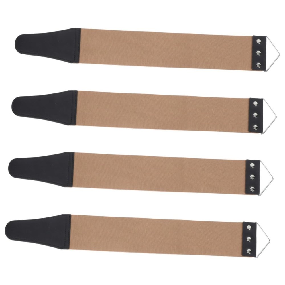 NOLITOY 2sets Simple Razor Strop Double-edge Razor Blade Sharpener Straight Sharpening Cloth Material 2pcs*2 Random Color
