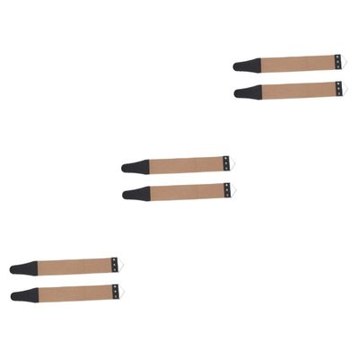 NOLITOY 6pcs Dual-sided Sharpening Straps Practical Strop Tool for Straight and Knives High-grade Hanging Design Easy to Use for Home Grooming
