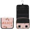 SPYORBKX Personalized Travel Makeup Bag Cosmetic Bag for Woman Men,Custom Hanging Toiletry Makeup Bag with Handle Great DIY Gift for Boys and Girls Peach view 2