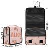 SPYORBKX Personalized Travel Makeup Bag Cosmetic Bag for Woman Men,Custom Hanging Toiletry Makeup Bag with Handle Great DIY Gift for Boys and Girls Peach view 3