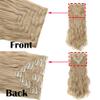 17" Women 16 Clips Long Straight Synthetic Hair Extensions Clips In High Temperature Fiber Black Brown Hairpiece view 3