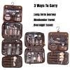 AGDHERSNVX Hanging Toiletry Bag for Men Women,Full Grain Genuine Leather Toiletry Bag for Travel,Makeup Cosmetic Case,Shaving Kit Bag,Hygiene Dopp Kit DarkBrown view 4