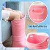 BMPAALN Portable Foot Bath, Collapsible Foot Bath Basin Lightweight Foot Bath Basin with Handle, Portable Small Spa Soaking Bucket Aluminum Film Bag, Waterproof Water Bucket for Elderly Adults(Pink) view 3