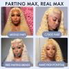 ELISHEVA 613 13x6 Lace Front Wig Human Hair 22 Inch Blonde Wig Human Hair 613 Deep Wave HD Blonde Lace Front Wigs 200% Density Free Part 613 Wig Deep Wave Pre Plucked with Baby Hair view 4