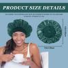 (2Pcs + 4Pcs) Satin Silk Hair Bonnet for Sleeping Women,Large Bonnets with Elastic Wide Tie Band Silk Sleep Cap,Hair Wrap Night Cap with Adjustable Straps for Black Women Curly Hair Jumbo Bonnet Braid view 2