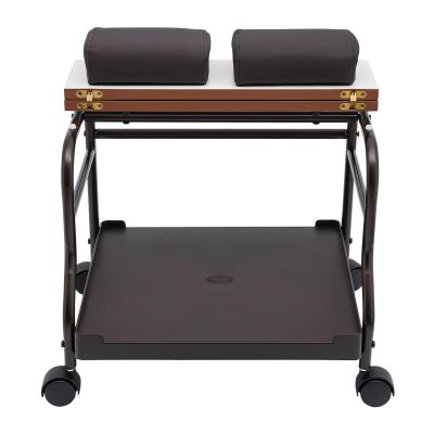 Beauty Salon Nail or Foot Bath Spa Portable Trolley Cart Footrest Stand with Wheels, Foot Trolley for Foot Rest Pedicure Manicure Funiture Massage Table Salon Supplies 39.7lbs Load Capacity (Coffee)