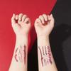 GORGECRAFT 60 Sheets Halloween Scar Temporary Tattoos Realistic Wound Tattoo Blood Stickers Makeup Zombie Tattoo Face Body Stitch Scar Tattoos for Halloween Cosplay Party Prank Props view 4