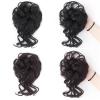 messy bun hair piece Messy Bun Hair Piece Synthetic Wavy Curly Hair Bun Scrunchies with Elastic Band Tousled Updo with Tendrils Hairpieces Extensions for Women Girls hair buns hair piece(M2-33) view 3