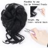 messy bun hair piece Messy Bun Hair Piece Synthetic Wavy Curly Hair Bun Scrunchies with Elastic Band Tousled Updo with Tendrils Hairpieces Extensions for Women Girls hair buns hair piece(M2-33) view 4