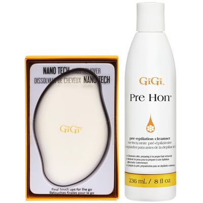 GIGI Pre-Epilation Cleanser & Nano Tech Hair Remover, Hair Removal Cleanser & Pre-Waxing Treatment, 8 fl oz